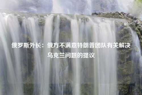 俄罗斯外长：俄方不满意特朗普团队有关解决乌克兰问题的提议