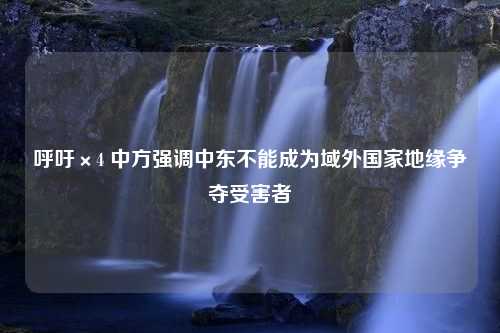 呼吁×4 中方强调中东不能成为域外国家地缘争夺受害者