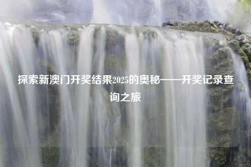 探索新澳门开奖结果2025的奥秘——开奖记录查询之旅